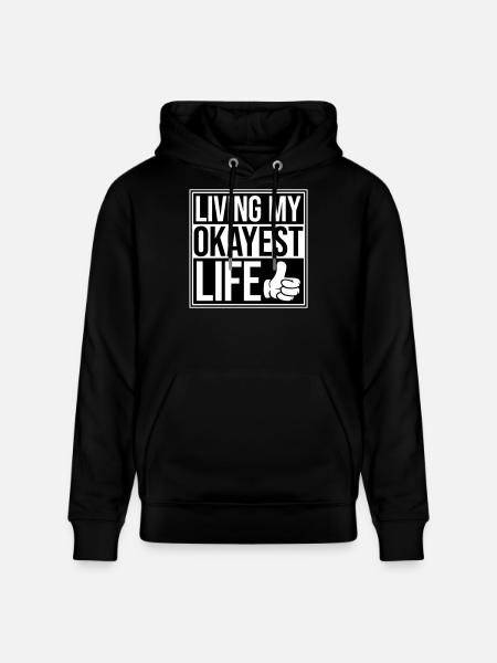 Lever mitt okejaste liv Roligt mediokert uttryck - Ekologisk luvtröja CRUISER unisex från Stanley/Stella - svart
