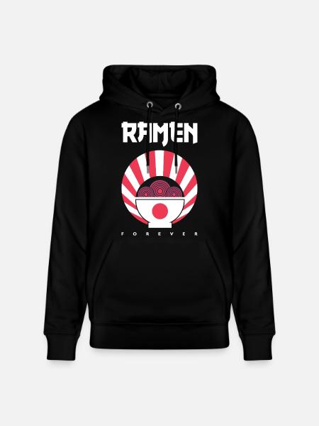 Retro Forever Japanese Ramen Shirt - Stanley/Stella CRUISER Unisex Organic Hoodie - black