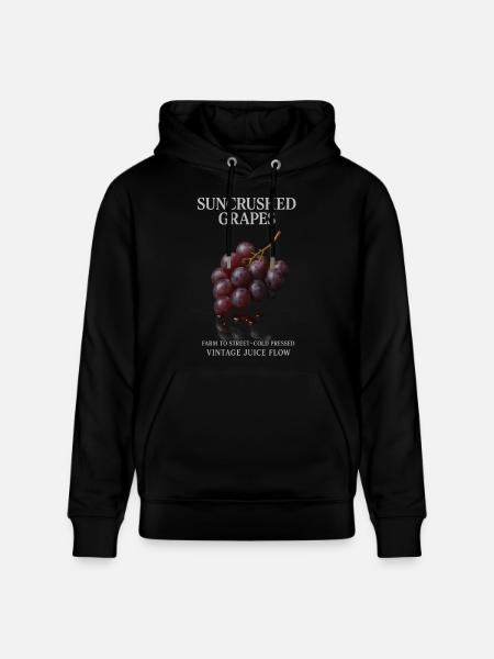 Grapes Fruit Grapes Summer - Stanley/Stella CRUISER Unisex Organic Hoodie - black