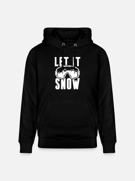 Let it Snow Winter Ski - Stanley/Stella CRUISER Unisex Organic Hoodie - black