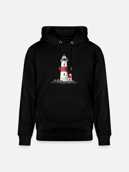 Lighthouse On The Rocky Coast - Stanley/Stella CRUISER Unisex Organic Hoodie - black