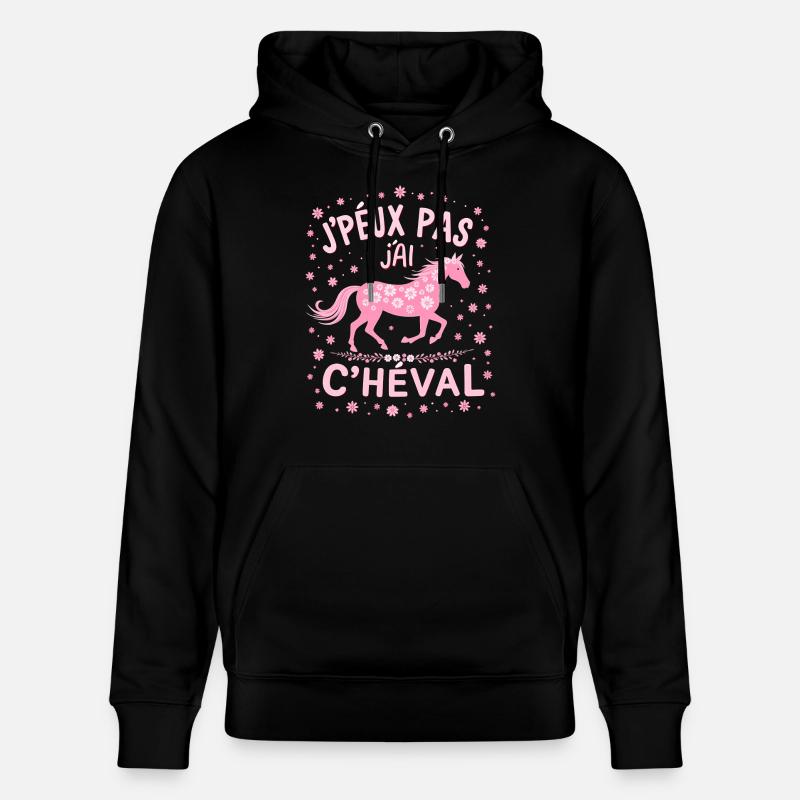 J'Peux Pas J'Ai Cheval - Rose - Sweat à capuche bio CRUISER Stanley/Stella Unisexe - noir