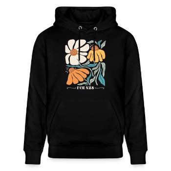 Subtiles Antifaschistisches FCK NZS Frauen - Stanley/Stella Unisex Bio-Hoodie CRUISER  - Schwarz - Vorne - Alina (178cm) & Michal (187cm)