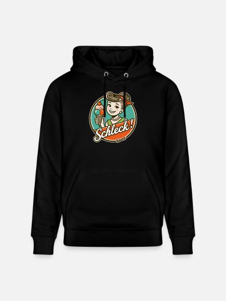 Lick! Retro woman with cream - Stanley/Stella CRUISER Unisex Organic Hoodie - black