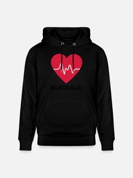 heart Bordeaux - Stanley/Stella CRUISER Unisex Organic Hoodie - black