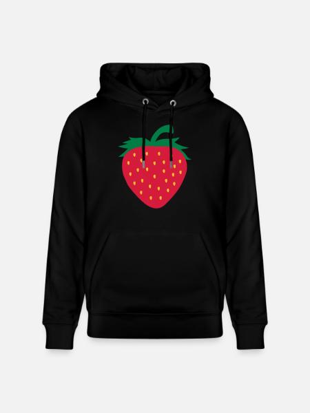 Delicious strawberry design - Stanley/Stella CRUISER Unisex Organic Hoodie - black