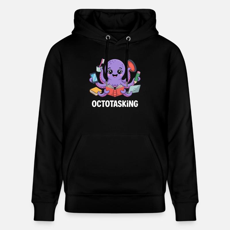 Octotasking Krake im Multitasking Modus - Stanley/Stella Unisex Bio-Hoodie CRUISER - Schwarz