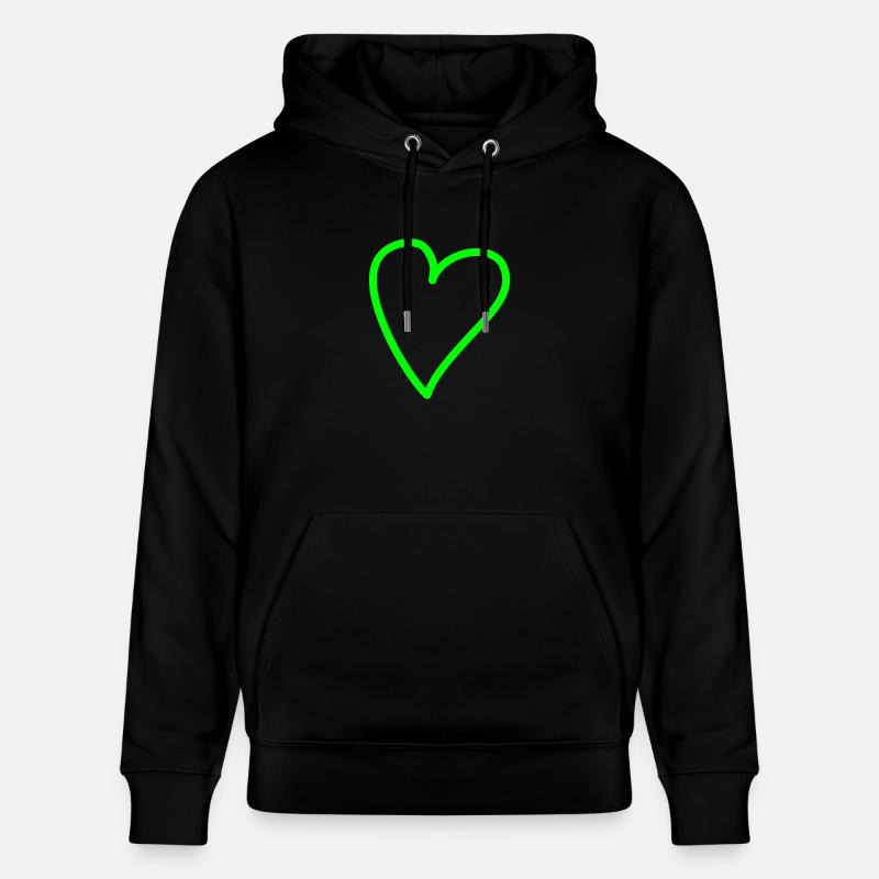 Coeur à main levée vert - Sweat à capuche bio CRUISER Stanley/Stella Unisexe - noir