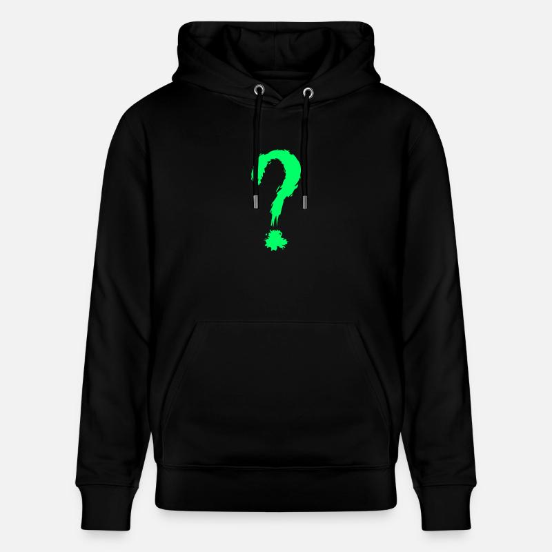 Point d'interrogation vert - Sweat à capuche bio CRUISER Stanley/Stella Unisexe - noir