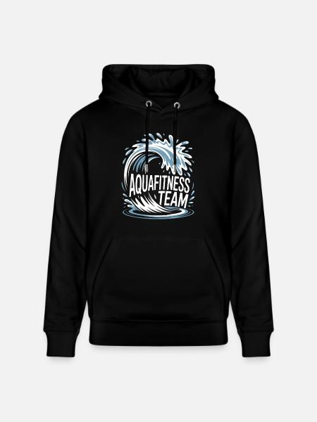Aquafitness-joukkueen seniorit vedessä - Stanley/Stella CRUISER unisex luomuhuppari - musta