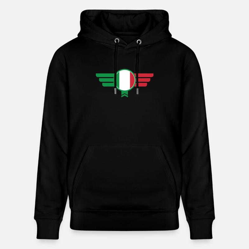 Italie Italia Insignia Drapeau - Sweat à capuche bio CRUISER Stanley/Stella Unisexe - noir