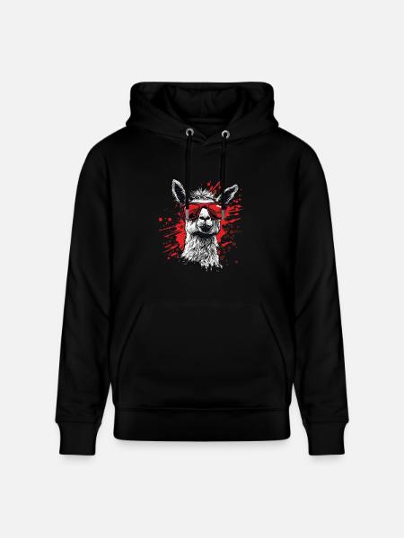 Funny Llama Alpaca - Stanley/Stella CRUISER Unisex Organic Hoodie - black