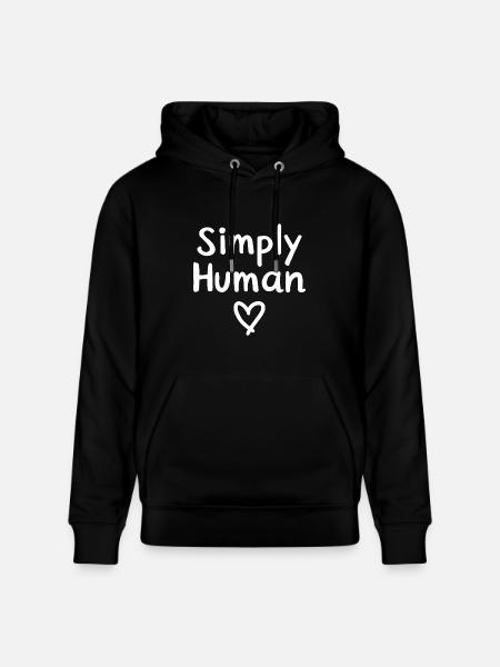 Simply Human Heart Humanity - Stanley/Stella CRUISER Unisex Organic Hoodie - black