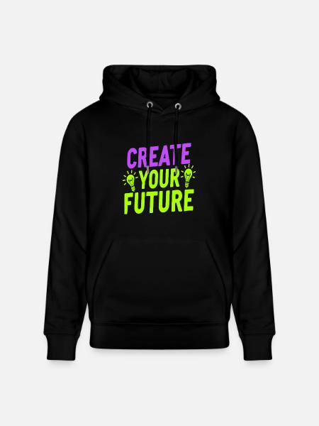 Create Your Future Light Bulb - Stanley/Stella CRUISER Unisex Organic Hoodie - black