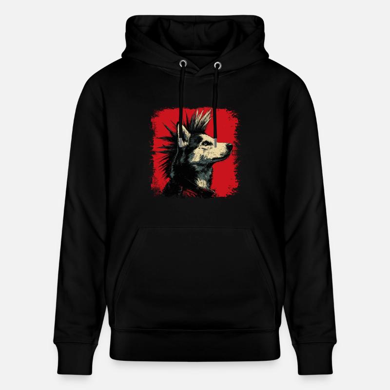 Husky Chien Punk - Sweat à capuche bio CRUISER Stanley/Stella Unisexe - noir
