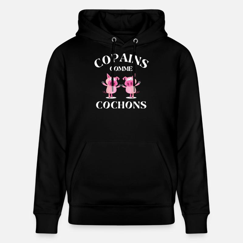 copains comme cochons, meilleurs amis - Sweat à capuche bio CRUISER Stanley/Stella Unisexe - noir
