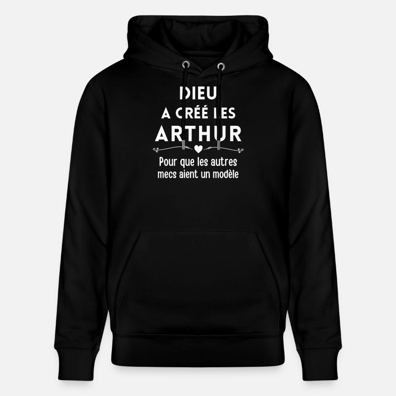 Arthur, prénom Arthur, anniversaire Arthur - Sweat à capuche bio CRUISER Stanley/Stella Unisexe - noir