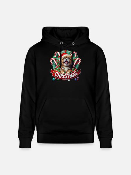 christmas Mignon petit chien - Sweat à capuche bio CRUISER Stanley/Stella Unisexe - noir