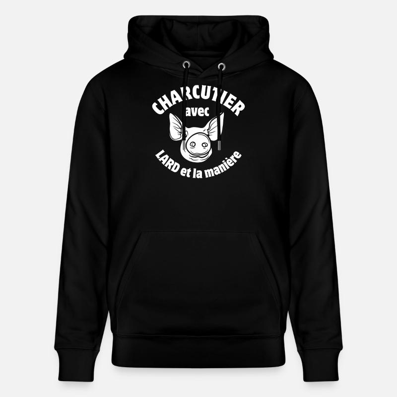 cochon, charcutier, jambon - Sweat à capuche bio CRUISER Stanley/Stella Unisexe - noir