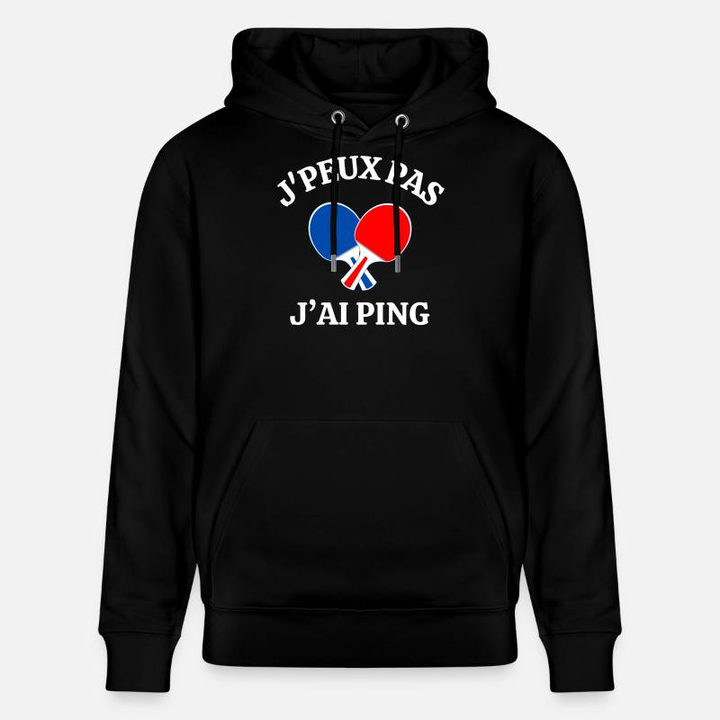 ping-pong, fan de ping-pong, ping - Sweat à capuche bio CRUISER Stanley/Stella Unisexe - noir