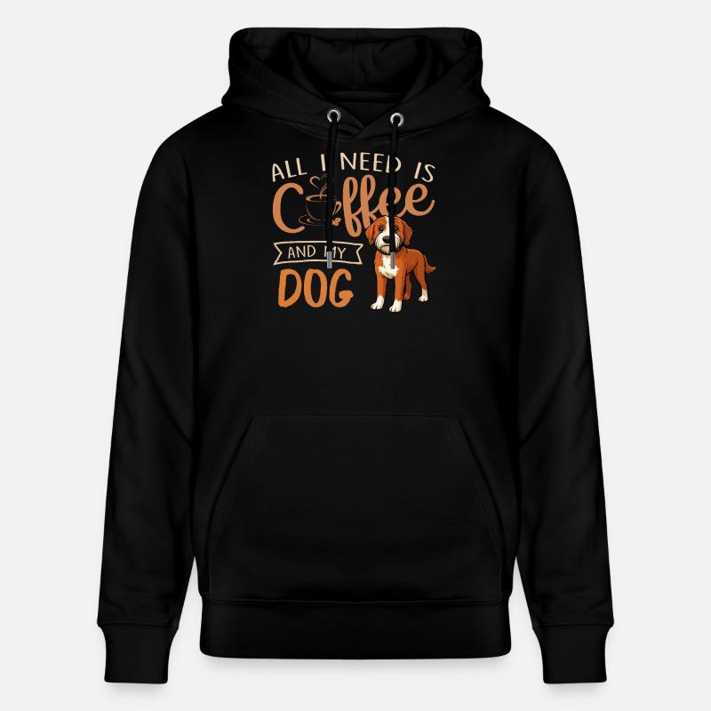 Café, chien et moi - Sweat à capuche bio CRUISER Stanley/Stella Unisexe - noir