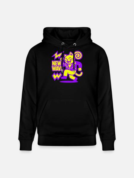 New Wave Cat - Stanley/Stella Unisex Bio-Hoodie CRUISER - Schwarz