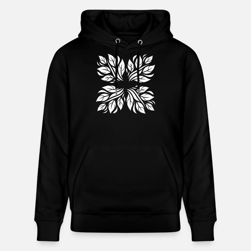 Motif botanique de feuilles - Sweat à capuche bio CRUISER Stanley/Stella Unisexe - noir