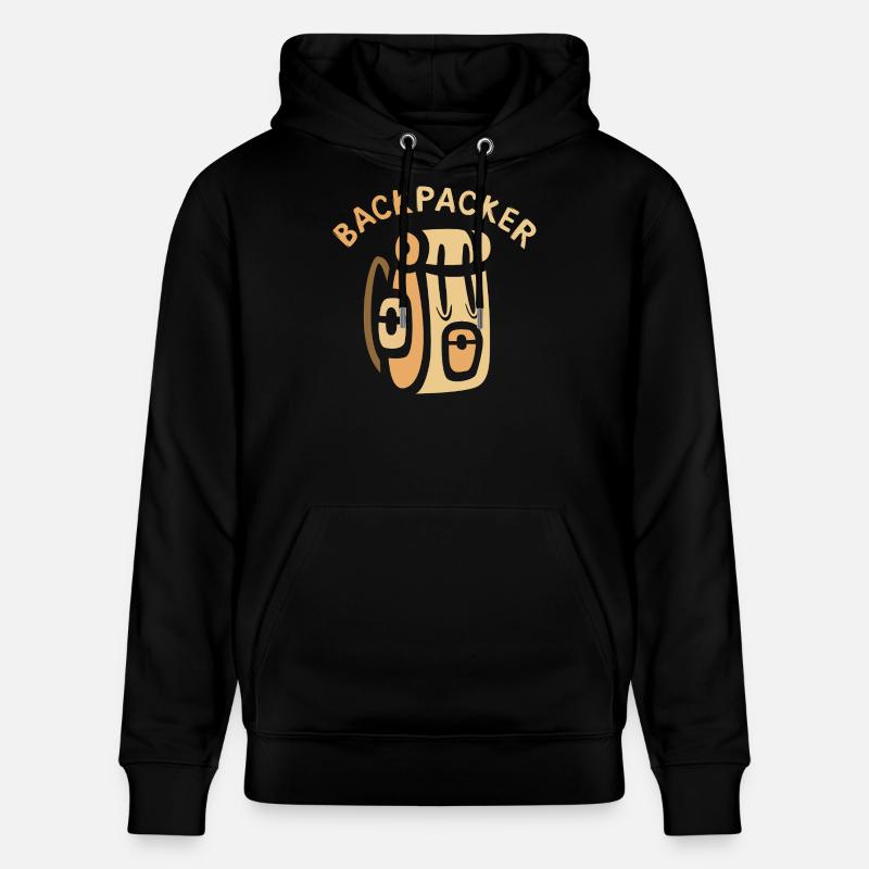 Backpacker Comic Backpack Design - Stanley/Stella CRUISER Unisex Organic Hoodie - black