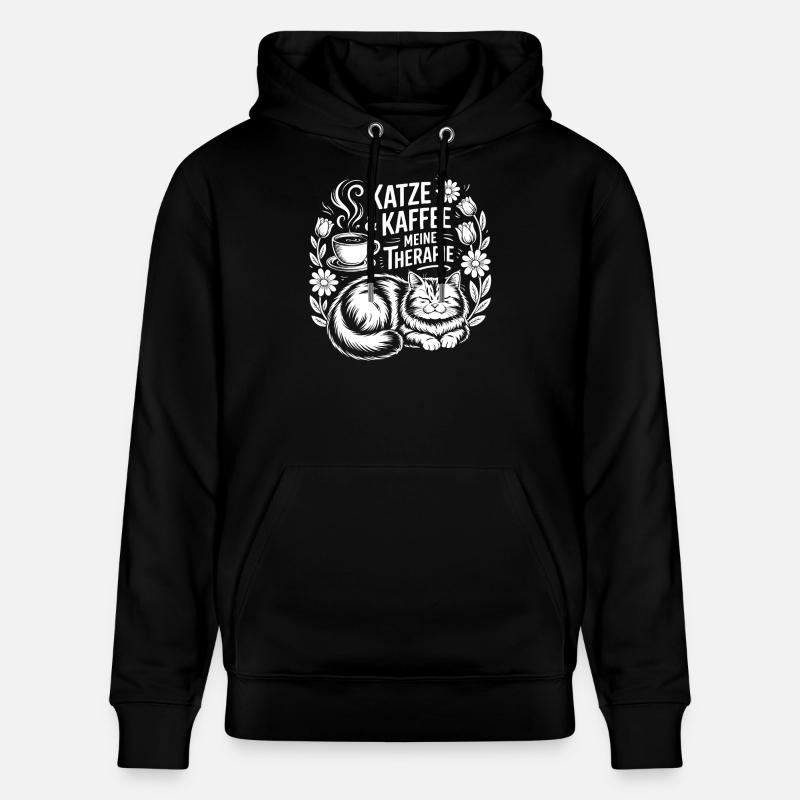Chat et café Ma thérapie - Sweat à capuche bio CRUISER Stanley/Stella Unisexe - noir