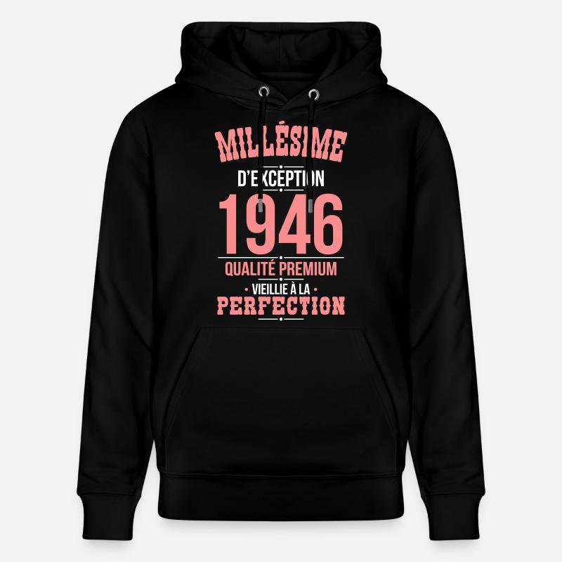 1946 – Millésime d’exception – Qualité premium - Sweat à capuche bio CRUISER Stanley/Stella Unisexe - noir