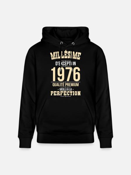1976 – Millésime d’exception – Qualité premium - Sweat à capuche bio CRUISER Stanley/Stella Unisexe - noir