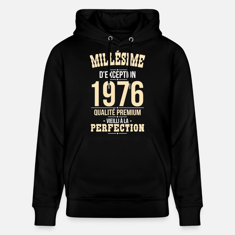 1976 – Millésime d’exception – Qualité premium - Sweat à capuche bio CRUISER Stanley/Stella Unisexe - noir