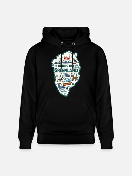 Hænderne væk fra Grønland Europa Solidaritet - Stanley/Stella CRUISER økologisk unisex-hoodie - sort