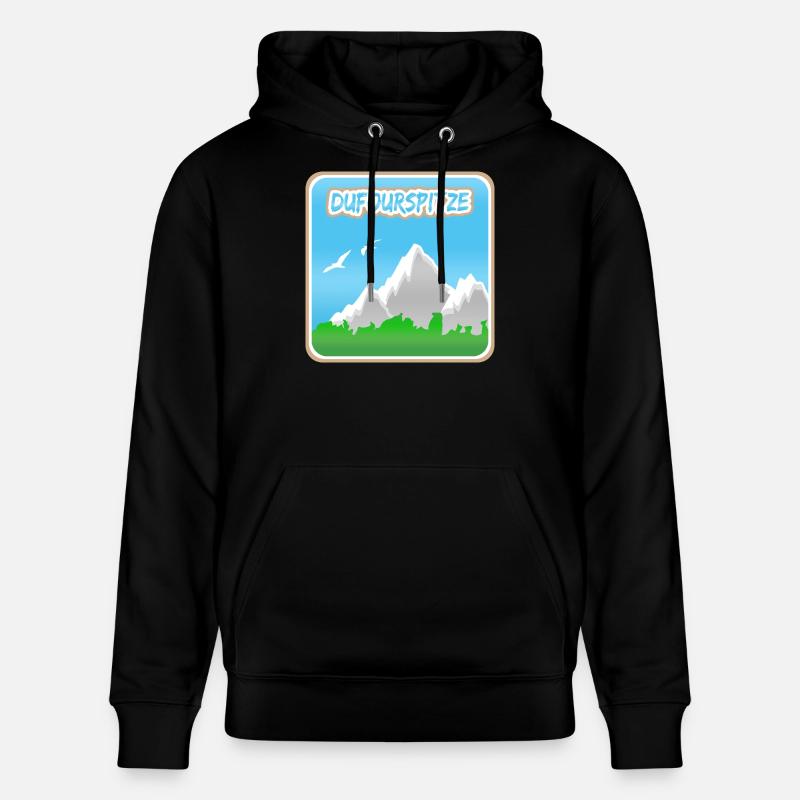 Dufourspitze als Berg - Stanley/Stella Unisex Bio-Hoodie CRUISER  - Schwarz