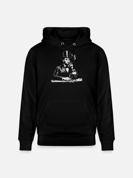 Abraham Lincoln smoking cigar - Stanley/Stella CRUISER Unisex Organic Hoodie - black