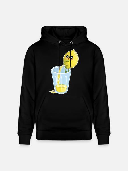 Lemon Makes Juice – Funny Cartoon - Stanley/Stella CRUISER Unisex Organic Hoodie - black