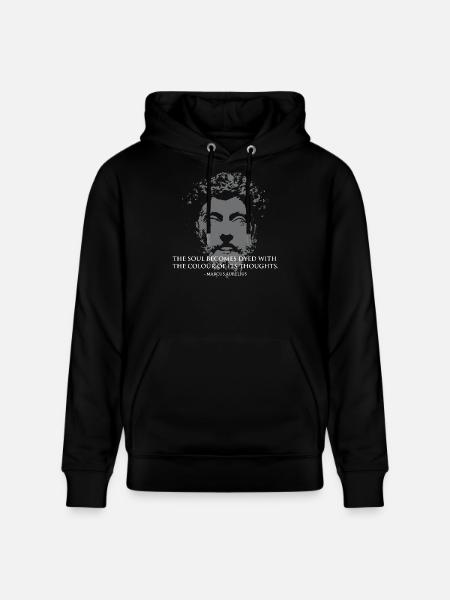 Marcus Aurelius Portrait - Stanley/Stella CRUISER Unisex Organic Hoodie - black