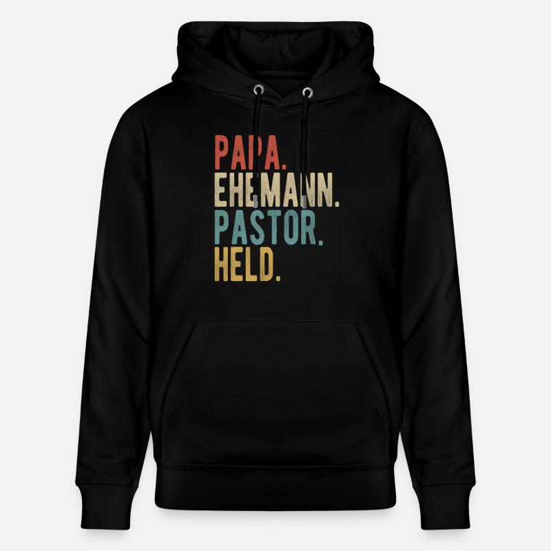 Pastor Papa Ehemann Held - Stanley/Stella Unisex Bio-Hoodie CRUISER  - Schwarz