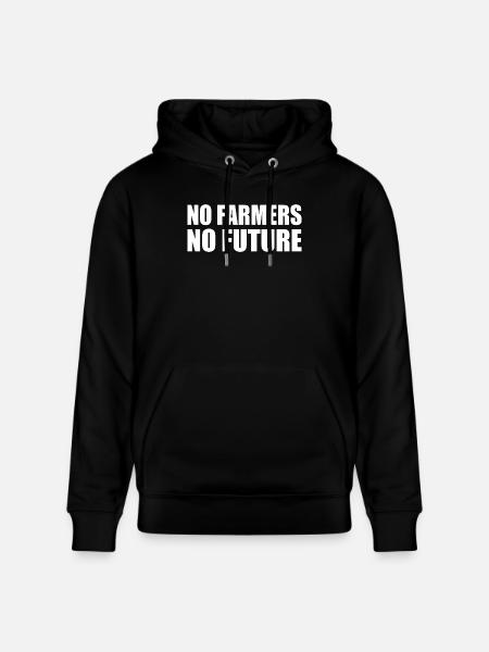 no farmers no future - Stanley/Stella CRUISER Unisex Organic Hoodie - black