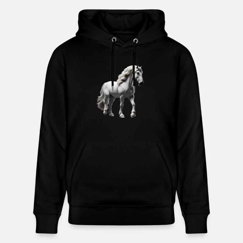 Cheval Gris Blanc - Sweat à capuche bio CRUISER Stanley/Stella Unisexe - noir