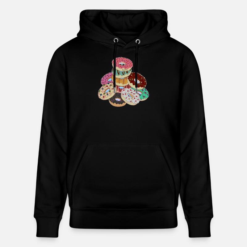Pyramide de beignets arc-en-ciel - Sweat à capuche bio CRUISER Stanley/Stella Unisexe - noir