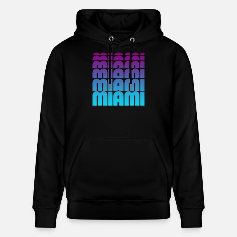 Grille de gradient de Miami - Sweat à capuche bio CRUISER Stanley/Stella Unisexe - noir