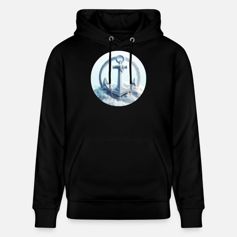 Anker in Eis Landschaft - Stanley/Stella Unisex Bio-Hoodie CRUISER  - Schwarz