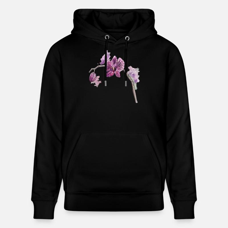Orchidée - Plante - Fleur - Sweat à capuche bio CRUISER Stanley/Stella Unisexe - noir