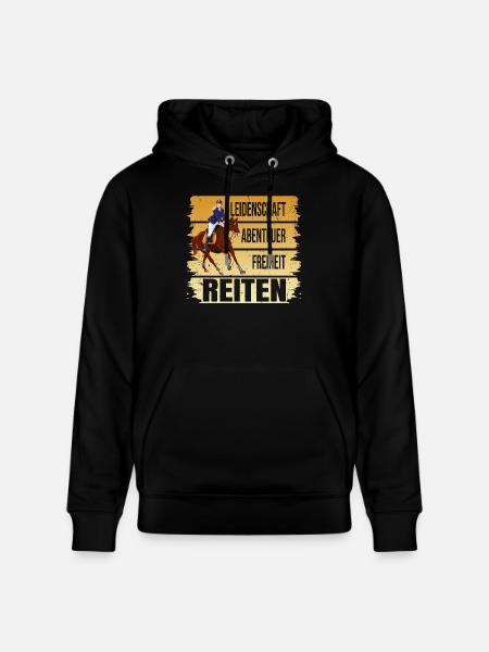 Leidenschaft - Abenteuer - Freiheit - Reiten - Stanley/Stella Unisex Bio-Hoodie CRUISER  - Schwarz
