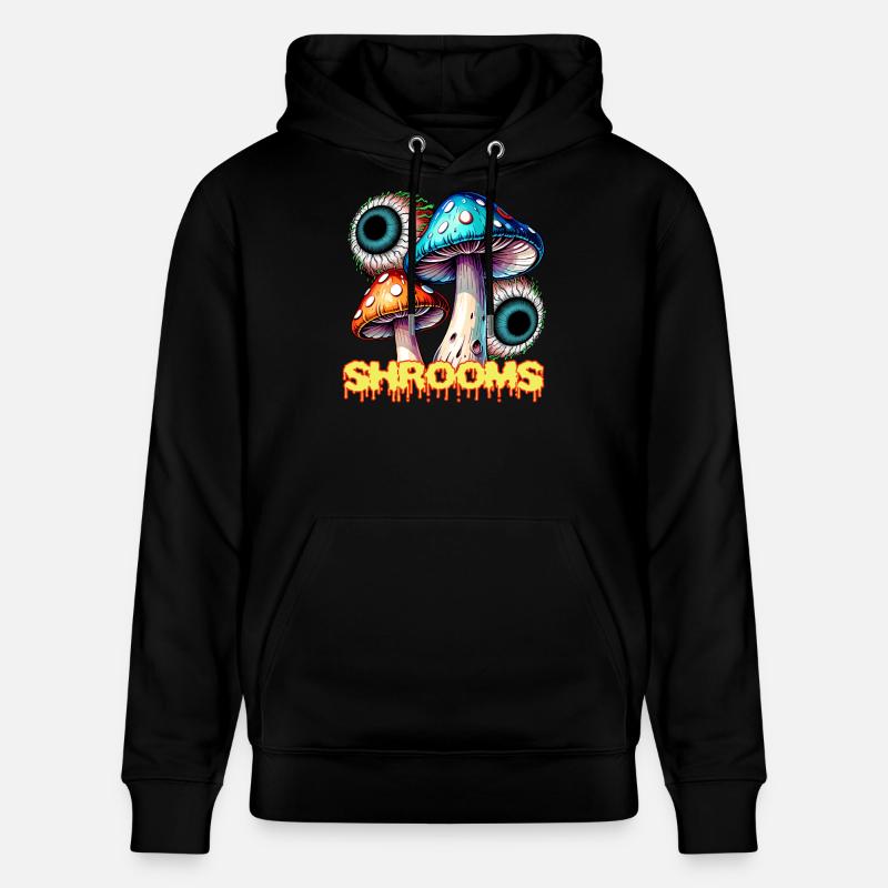 Champignons Psychédéliques Illusion Oeil Art - Sweat à capuche bio CRUISER Stanley/Stella Unisexe - noir