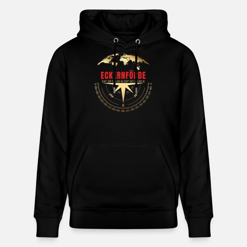 Koordinaten Eckernförde - Stanley/Stella Unisex Bio-Hoodie CRUISER  - Schwarz