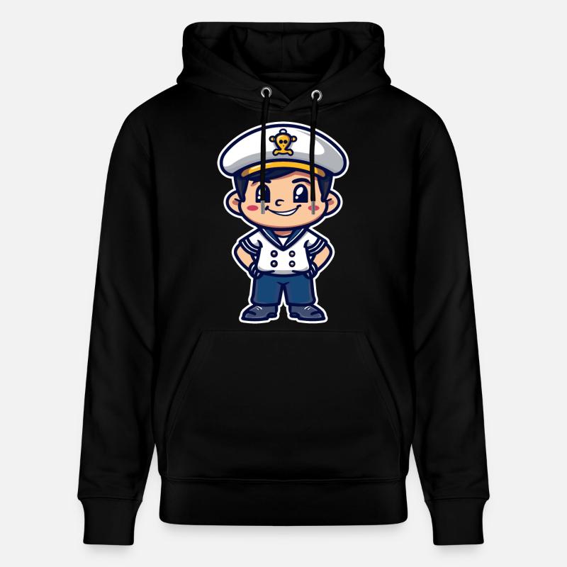 Petit marin capitaine bande dessinée - Sweat à capuche bio CRUISER Stanley/Stella Unisexe - noir