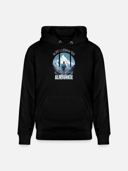 Alpen Liebhaber - Almjunkie - Stanley/Stella Unisex Bio-Hoodie CRUISER  - Schwarz