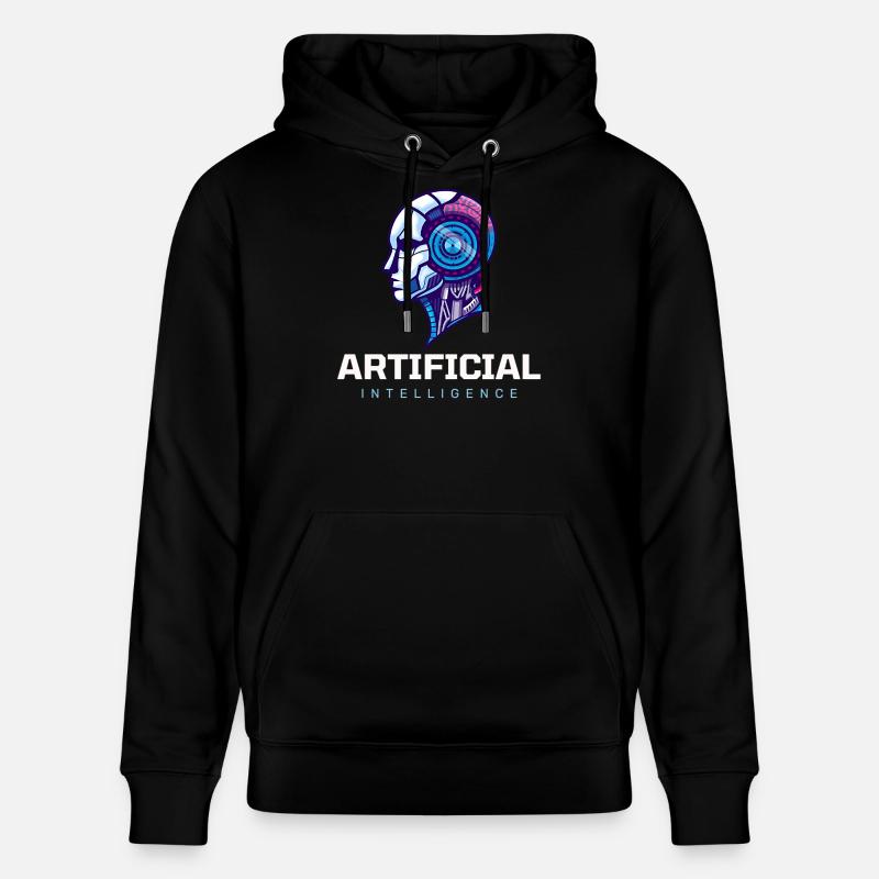 Neon AI Head Robot Vision - Sweat à capuche bio CRUISER Stanley/Stella Unisexe - noir